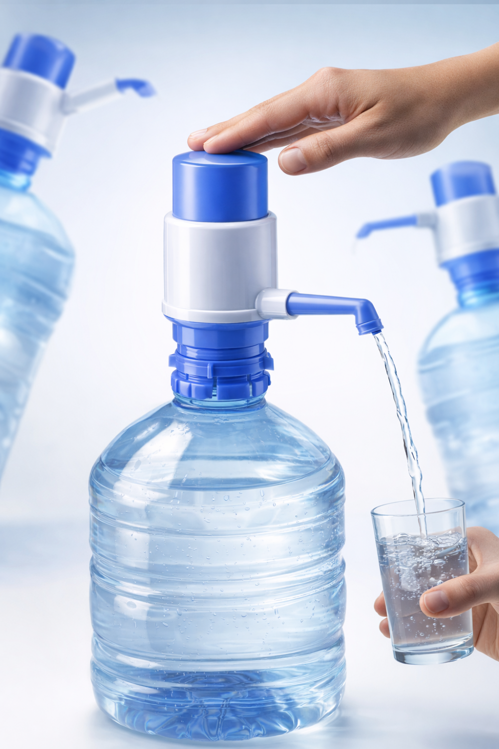 Manual Hand-Press Water Dispenser Pump, Portable and Non-Electric, Universal Fit, Safe and Non-Toxic, Hygienic