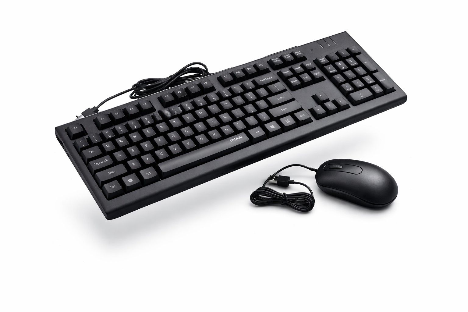 Rapoo X130 Pro Wired Keyboard And Mouse Combo, Spill-Resistant Design, 1000 DPI Tracking Engine, Anti-Oxidation Sealed Membrane, Laser-Carved Keycaps, Plug-and-Play USB Connection, 3-Button Mouse