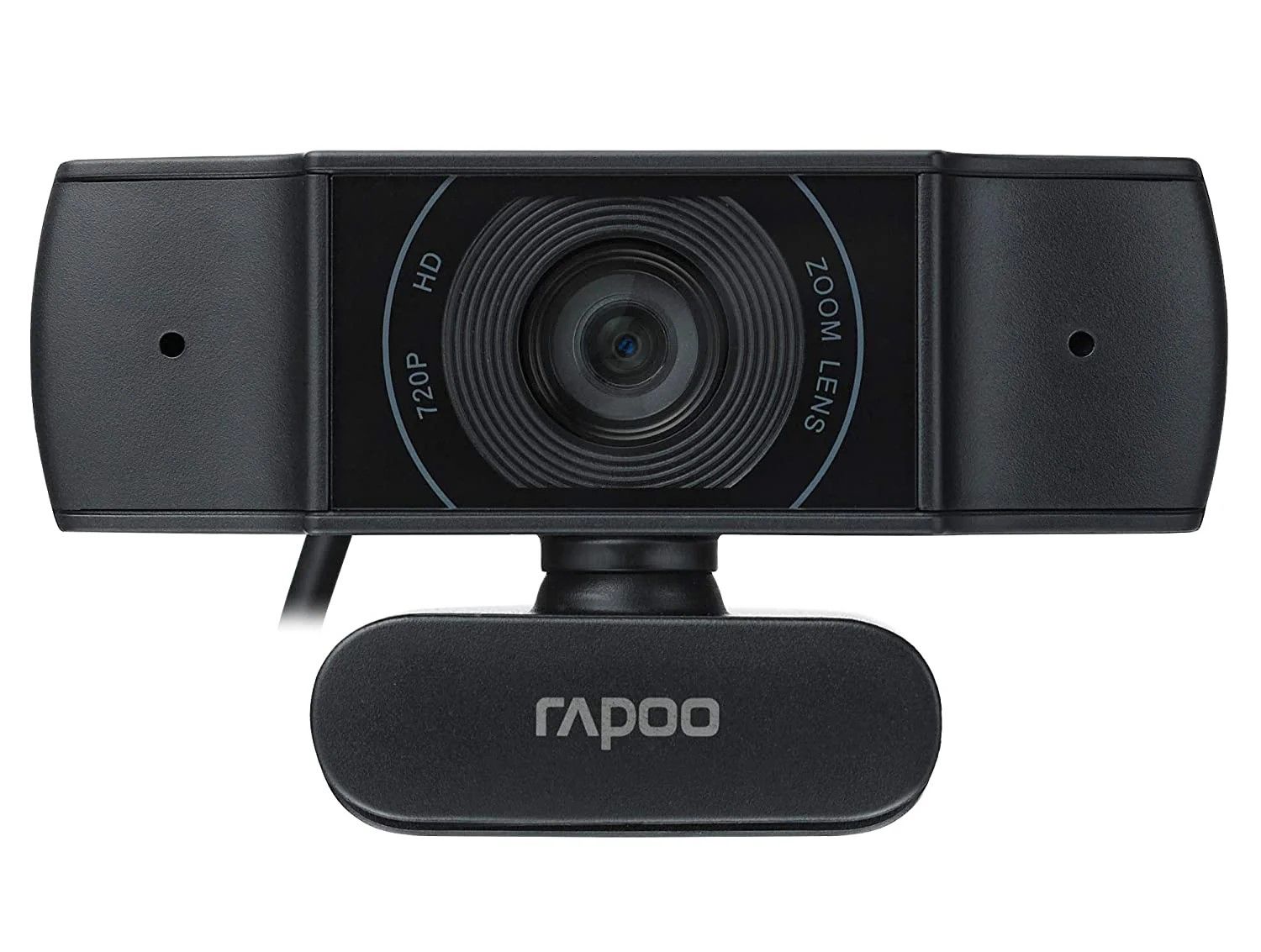 Rapoo C200 720p HD Webcam, 100° Super Wide-Angle Lens, 360° Horizontal Rotation, Built-In Noise-Reduction Microphones, USB 2.0 Interface, Plug-and Play Functionality, LED Indicator, Adjustable Base