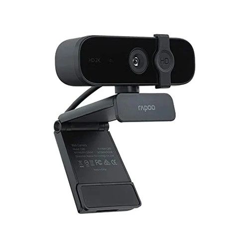 Rapoo C280 2K HD Webcam, 1440p Resolution, 85° Wide-Angle Lens, Noise-Reduction Microphones, 360° Horizontal Rotation, USB 2.0 Plug & Play, LED Activity Indicator, Built-In Privacy Shutter