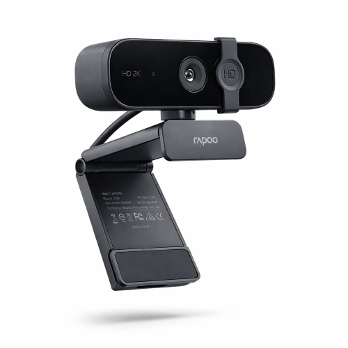 Rapoo C280 2K HD Webcam, 1440p Resolution, 85° Wide-Angle Lens, Noise-Reduction Microphones, 360° Horizontal Rotation, USB 2.0 Plug & Play, LED Activity Indicator, Built-In Privacy Shutter
