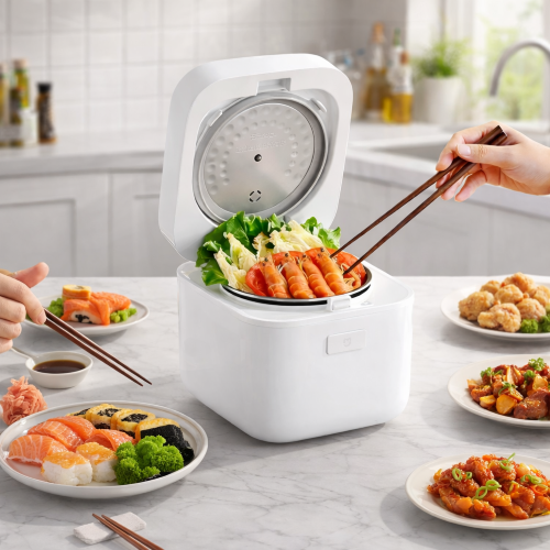 Xiaomi Multifunctional Rice Cooker 1.5L, Glass Touch Panel, Non-stick Aluminum Alloy Inner Pot, 24-Hour Scheduling, Automatic Keep-Warm Function, Upper and Lower Temperature Sensors, 320 - 380W Power