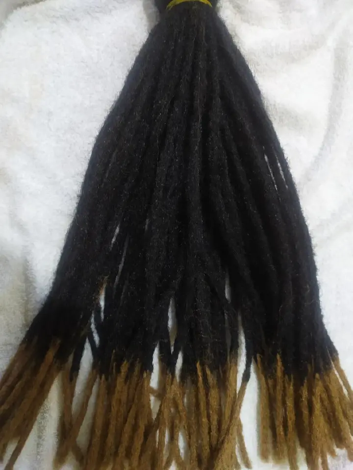 Synthetic Dreadlocks fall into the hair extensions category because the individual locs are attached to your natural hair. This can be accomplished by the extensions being braided or twisted in, from