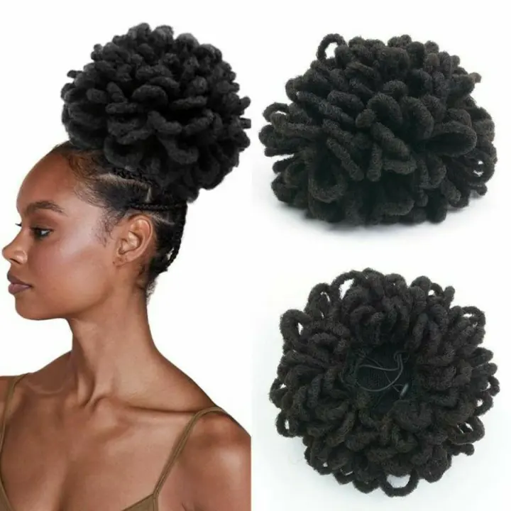 Small bun artificial dreadlocks bunsomething truly unique with our Dreadlocks Hair Extensions Loc Bun! Embrace your individuality with this effortless and stylish bun