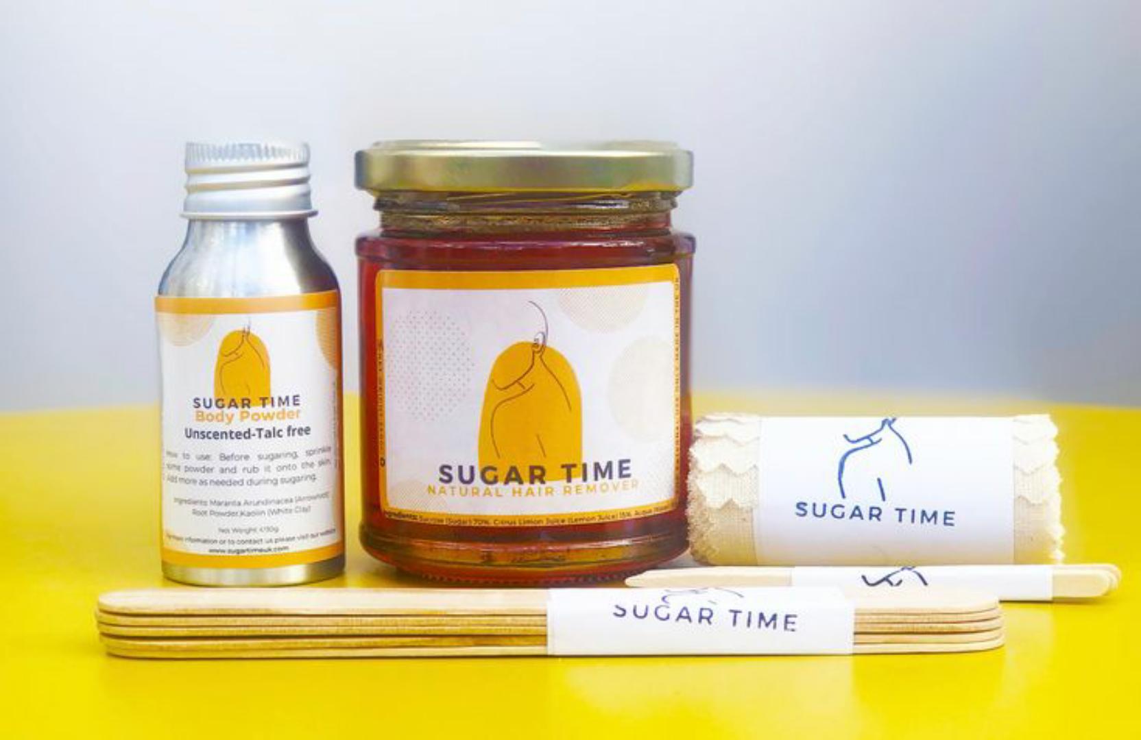 Sugar wax for brightening and remove of hair which will grow after one month and can be used for 6 Sugaring is a hair removal method that utilizes a paste made of sugar, water, and sometimes lemon ju.