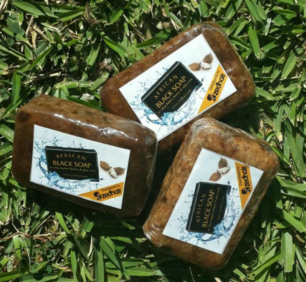 African black soap is a natural, organic soap traditionally made in West Africa from plant-based ingredients like palm oil, shea butter, and cocoa pod ash. It's known for its deep cleansing and exfoli