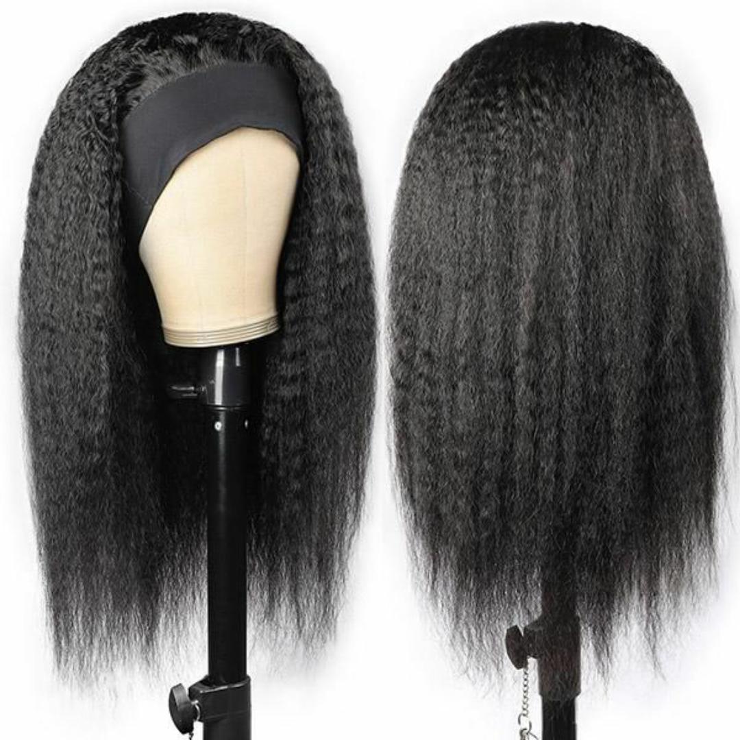 A headband wig is a type of wig that secures to the head with a built-in headband, eliminating the need for clips, glue, or lace. This design makes them easy to put on and take off, offering a conveni