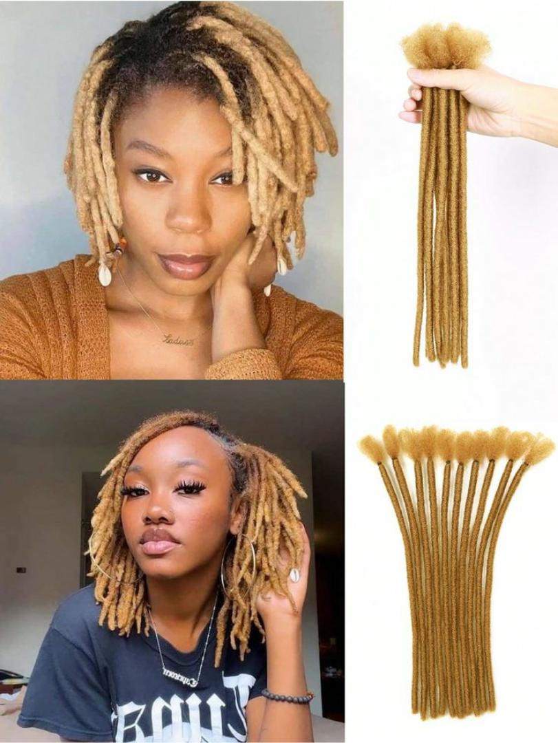 Artificial dreadlock extensions are pre-made dreadlock-like strands, typically made of synthetic hair, that are attached to natural hair to create the appearance of dreadlocks without the long-term co