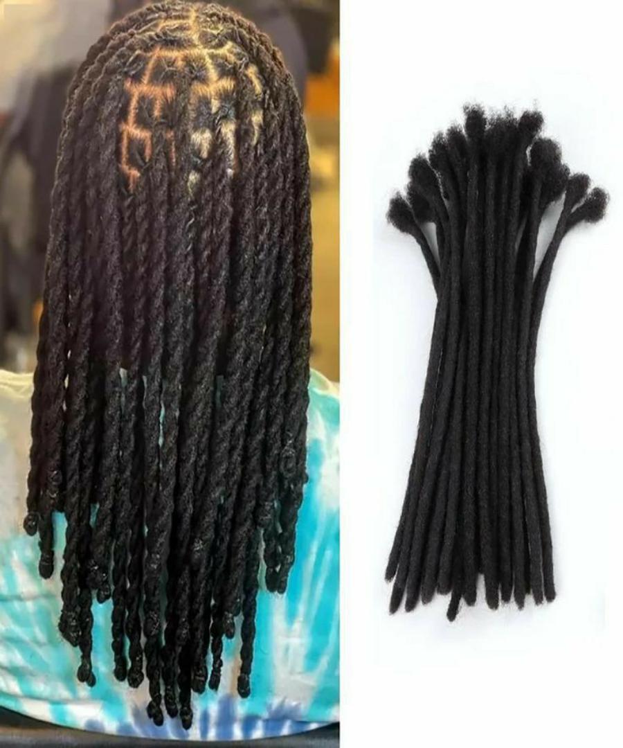 Artificial dreadlock extensions are pre-made dreadlock-like strands, typically made of synthetic hair, that are attached to natural hair to create the appearance of dreadlocks without the long-term co