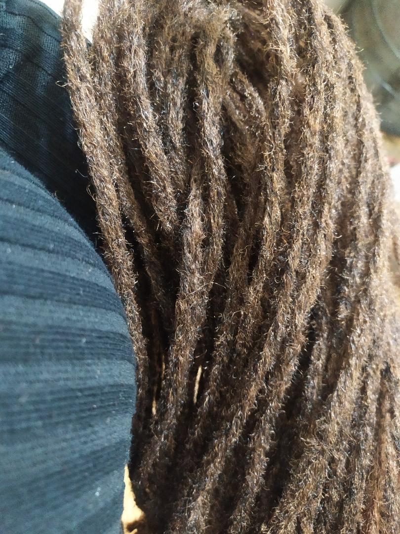 Artificial dreadlocks colour 230Artificial dreadlocks, also known as dreadlock extensions or synthetic dreads, are a temporary hairstyle where pre-made dreadlock extensions are attached to natural hai