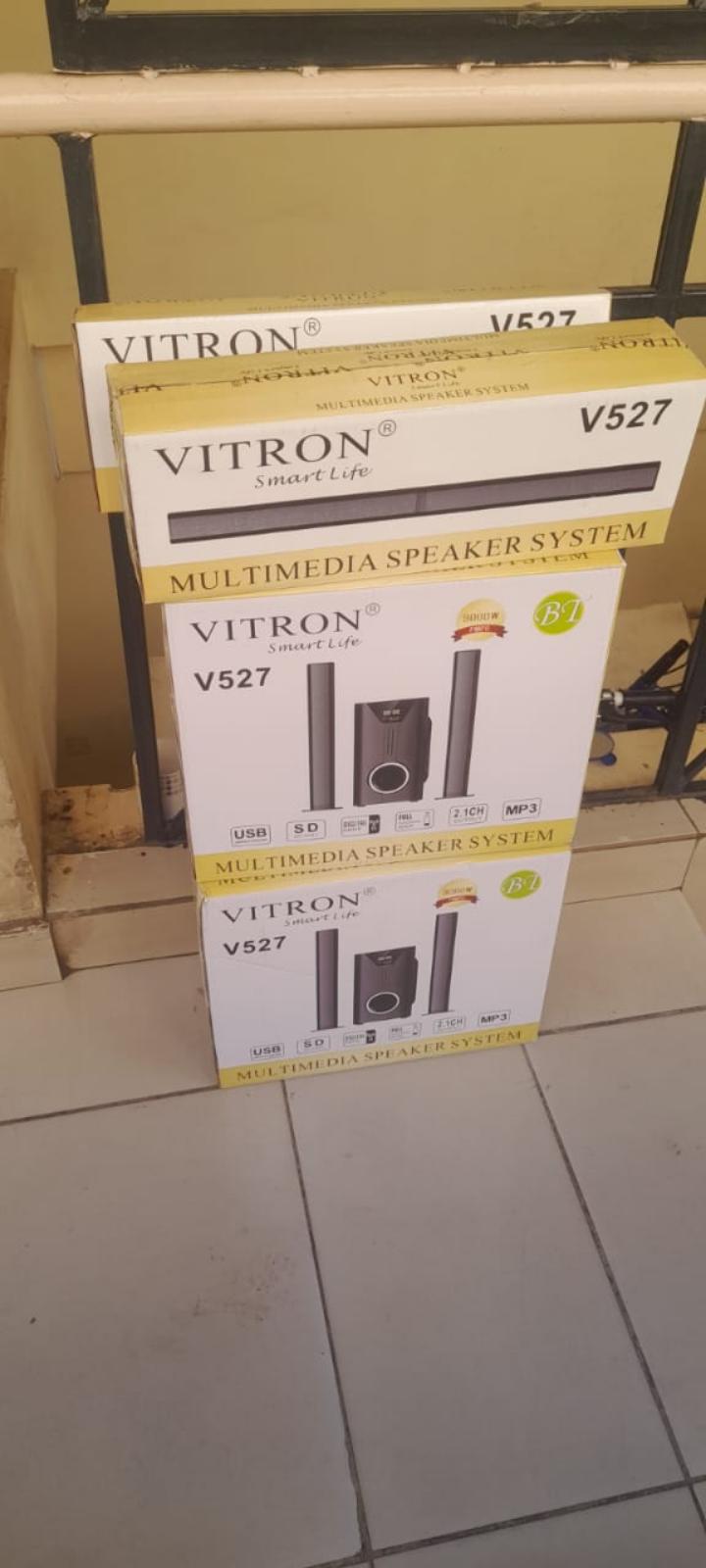 Vitron 2.1CH Multimedia Bluetooth Woofer Speaker System V527 Subwoofer Soundbar BT/USB/SD/FM Subwoofer Home Audilo System Soundbar with Remote Control 9000W V527