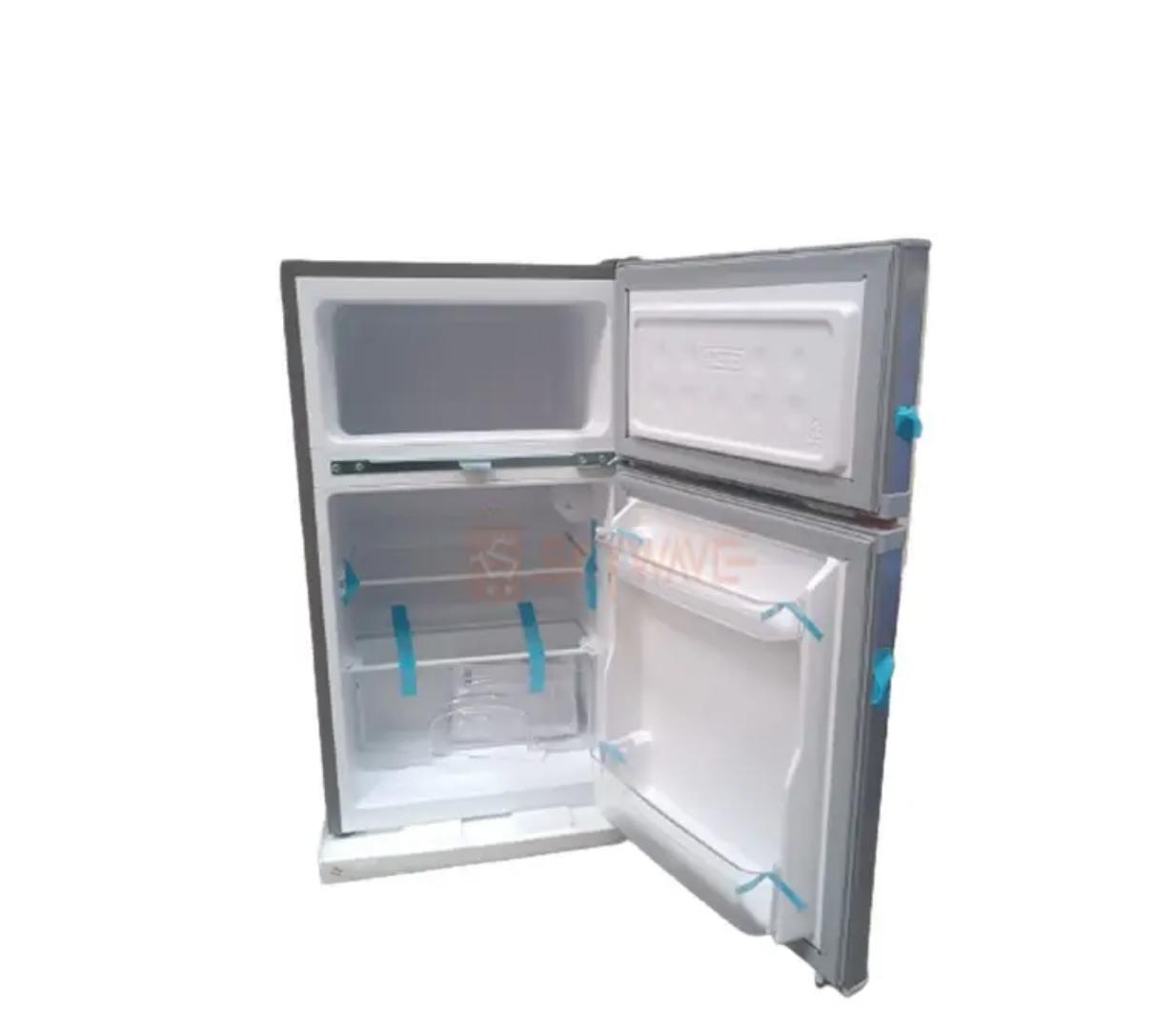 ROCH 118L Double Door Fridge RFR-150-DT-I Defrost Fridge Direct Cool Silver With Inbuit Freezer Glass Shelves Lockable 1 Year Warranty