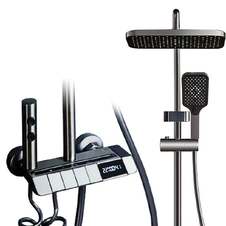 Digital Display Thermostatic Shower System Luxury Smart Bathroom Shower Cold and Hot Water Mixer Set Bathroom