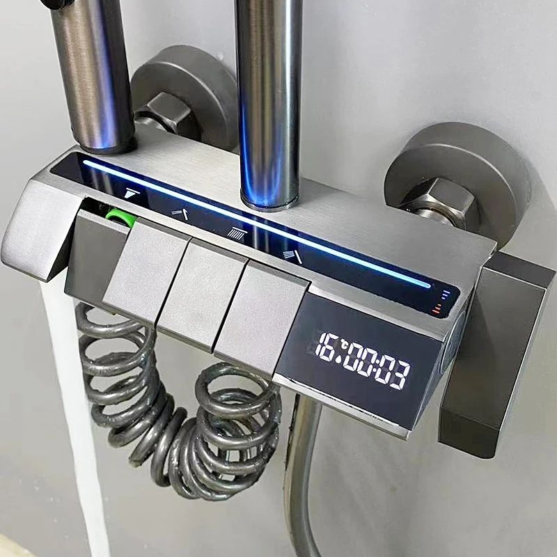 Digital Display Thermostatic Shower System Luxury Smart Bathroom Shower Cold and Hot Water Mixer Set Bathroom