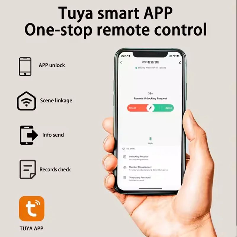 Hot New Product TUYA Finger Print Electric Smart Digit Lock with Camera Biometric Smart Fingerprint Lock Smart Lock Door
