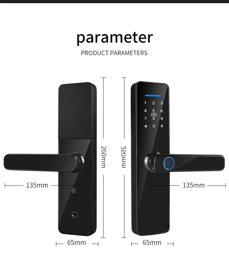 High Quality Smart Digital Fingerprint Doorlock Zigbee Tuya Wifi lock Remote Control Intelligent Door Lock