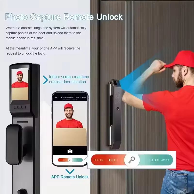 3d Face Recognition Digital Smart Lock Fingerprint Password Electronic Door Lock Rfid Nfc Card Keyless Lock