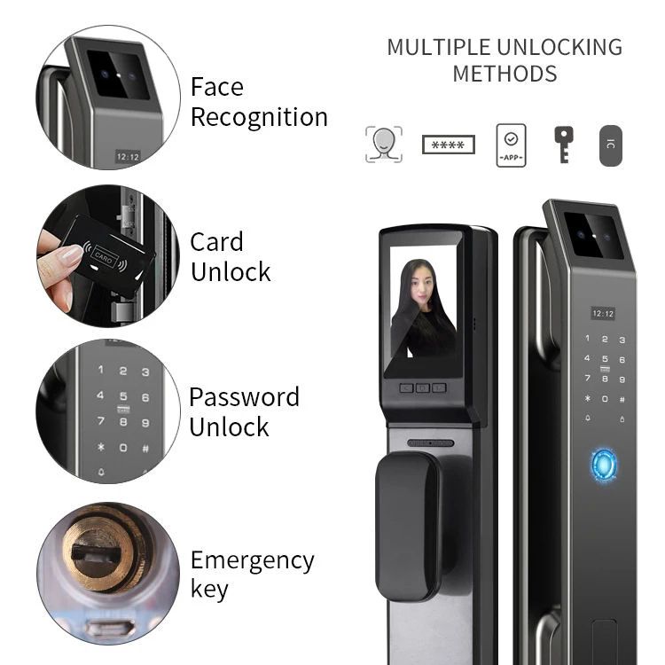 3d Face Recognition Digital Smart Lock Fingerprint Password Electronic Door Lock Rfid Nfc Card Keyless Lock