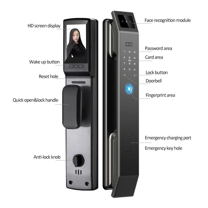 3d Face Recognition Digital Smart Lock Fingerprint Password Electronic Door Lock Rfid Nfc Card Keyless Lock