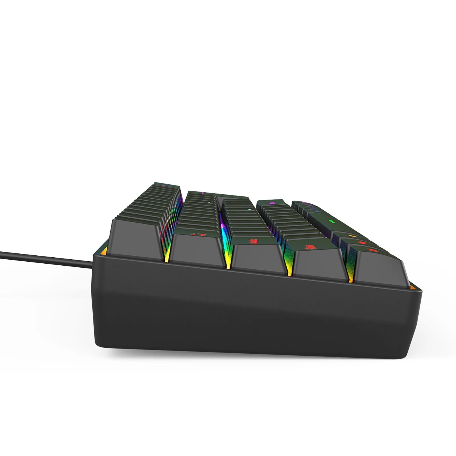 60% RGB LED Backlit Gaming Keyboard ABS Membrane Keycaps with Type C Interface 61 English Keys