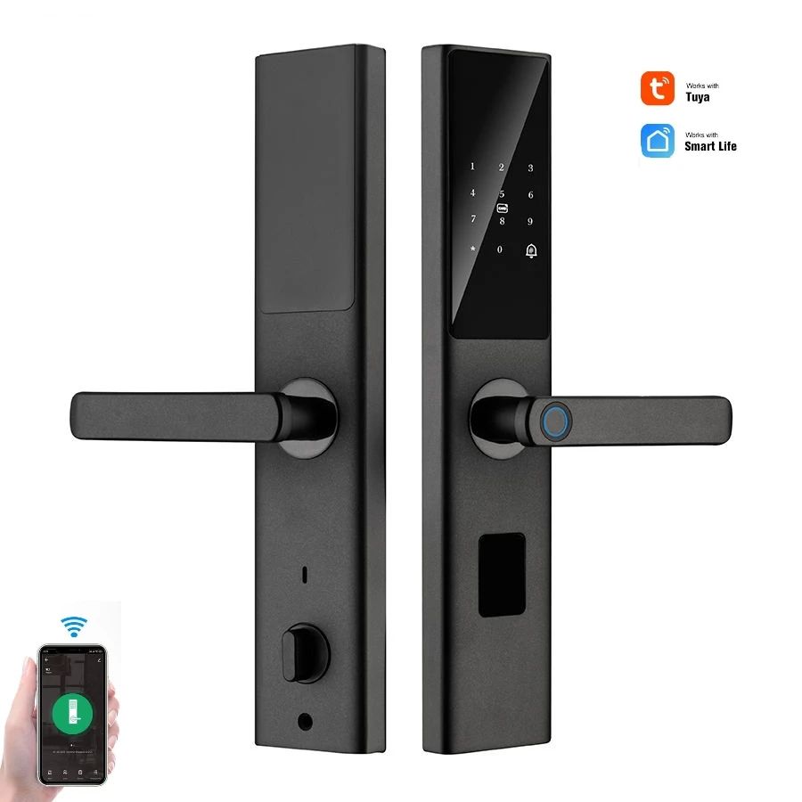 Smart Lock Tuya WIFI APP Fingerprint Cerradura Inteligente Handle Digital Keyless Door Lock
