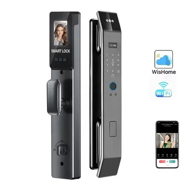 Fingerprint Biometric Rfid NFC Digital Lock WIFI 3d Face Recognition Biometric Smart Door Lock With Camera