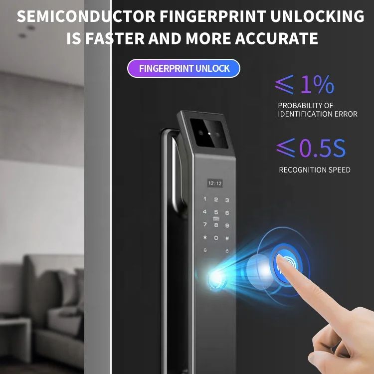 Fingerprint Biometric Rfid NFC Digital Lock WIFI 3d Face Recognition Biometric Smart Door Lock With Camera