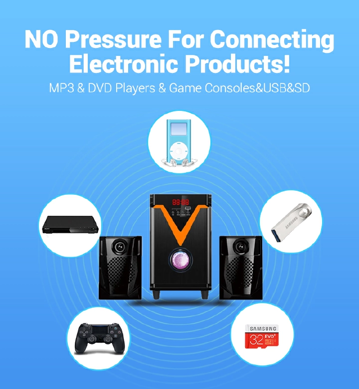 TAGWOOD LS-421G 2.1CH 6000W PMPO WOOFER Home Audio SPEAKER BLUETOOTH/FM/SB/USB Subwoofer Speaker System