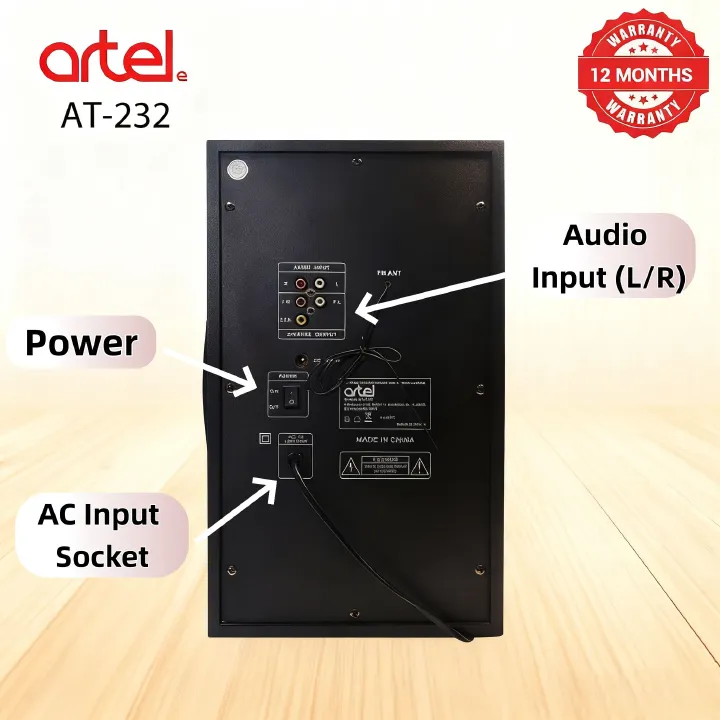Artel AT-232 3.1CH Multimedia Bluetooth Subwoofer Speaker, 20000W High Power Home Audio System | Supports Bluetooth/USB/SD/FM Multi-Mode Playback, Remote Control Included, 12-Month Warranty.