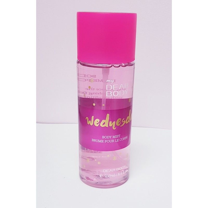 My Dear Body Wednesday 250ml Unisex Body Fragrance Mist is a crisp, energizing body splash with a refreshing and long-lasting scent that keeps you feeling vibrant and confident all day.