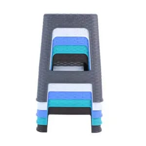 "This sturdy and vibrant  Kenpoly step stool is a practical and durable addition to any home or workspace.. Its lightweight design makes it easy to move around