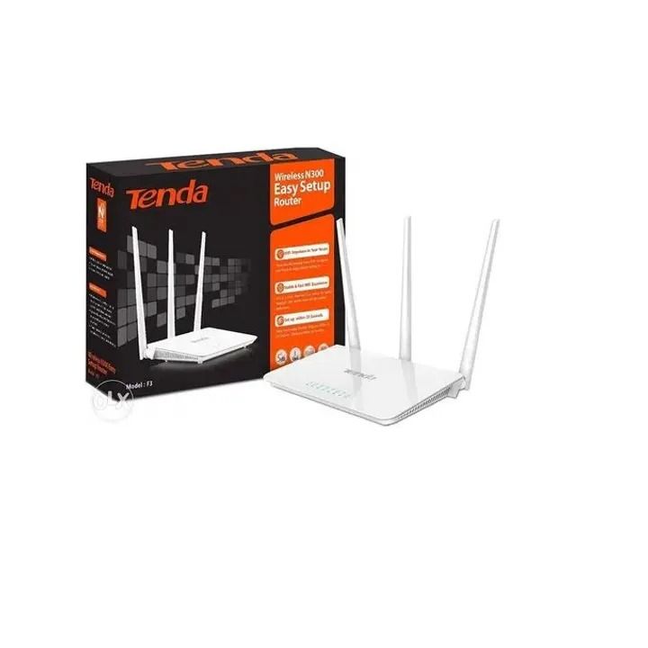 Free Power Extension + Tenda F3 300Mbps Wireless Router White 300mps