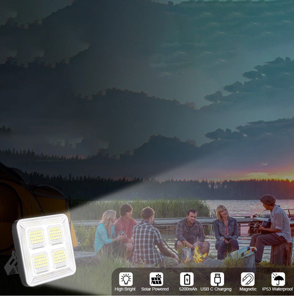 High Capacity Solar Portable Work Light Powerbank for Outdoor Emergency Work & Camping Light