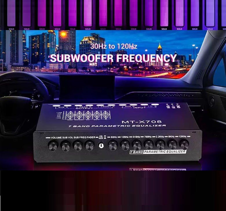 Professional 7 Band Car Equalizer Multifunctional Audio EQ Tuning Crossover Amplifier Parametric Equalizer Car Audio Equalizer