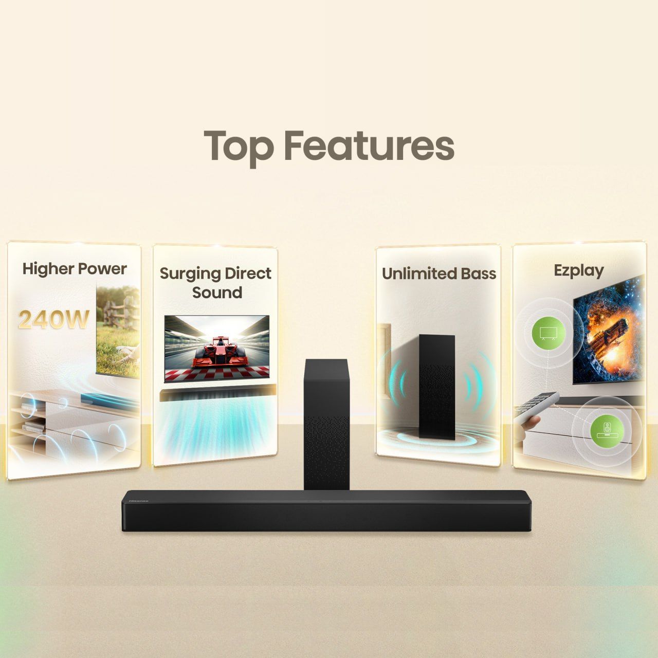 Hisense 2.1ch 240Watts Soundbar with wireless subwoofer
