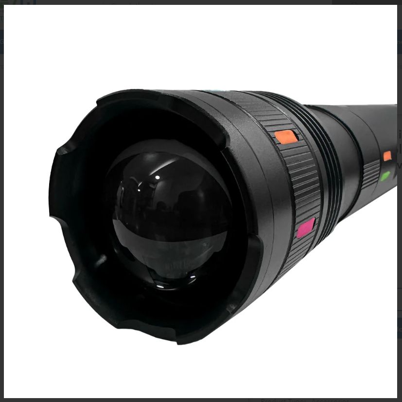 High-Quality Powerful Long Range Super Bright LED Flashlight / Torch Light with Slide Zoom, USB Rechargeable, Type-C Charging, 4 Light Modes, and Power Display