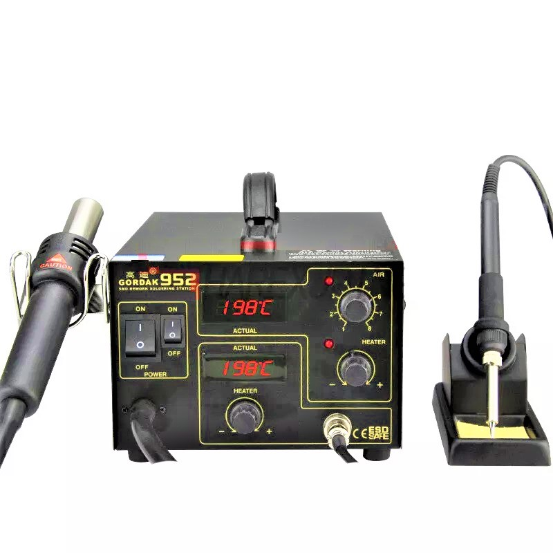 Gordak 952 2-In-1 Soldering Iron Gun And Hot Air SMD Rework Station for Phones and Electronics Repair