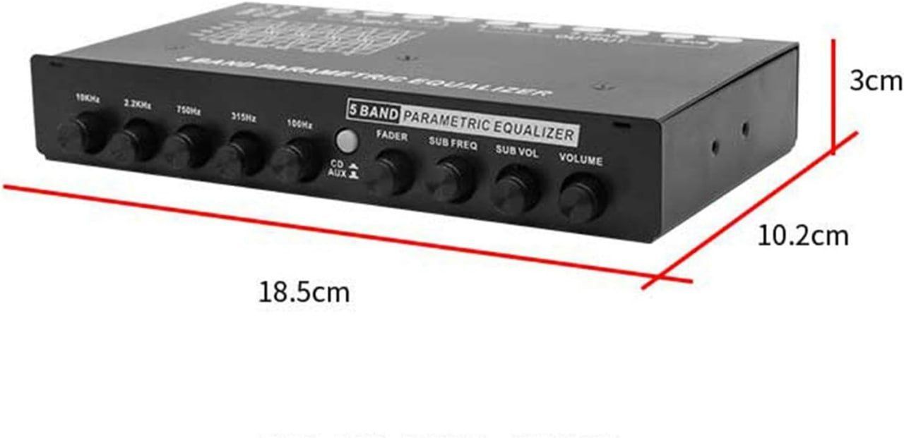 Professional 5 Band Car Equalizer Car Audio EQ Tuning Crossover Amplifier Parametric Equalizer Car Audio Equalizer
