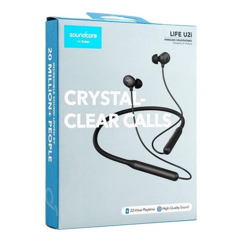 Anker Soundcore Life U2i Wireless Neckband Headphones, 10mm Drivers with BassUp Technology, 22H Playtime, AI-Enhanced Calls, Foldable and Lightweight, IPX5 Water-Resistant, Secure Fit, Bluetooth 5