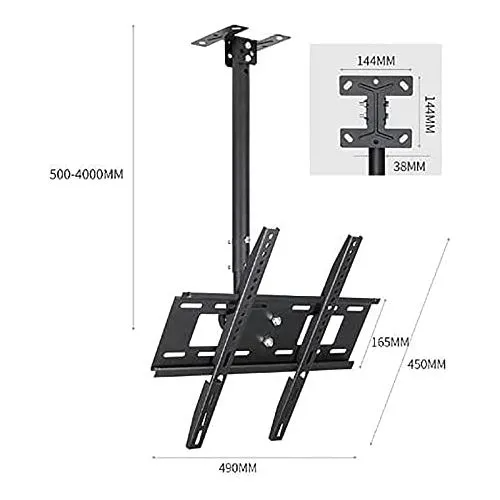 TV wall mount TV Ceiling Mount, Adjustable Wall Ceiling Tilting TV Mount, Fits Most 32-70inch TVs, Mount On Vaulted Ceilings (Size : 60-360cm)