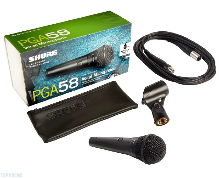 Vocal Microphone Shure PGA58 With XLR -Jack Cable