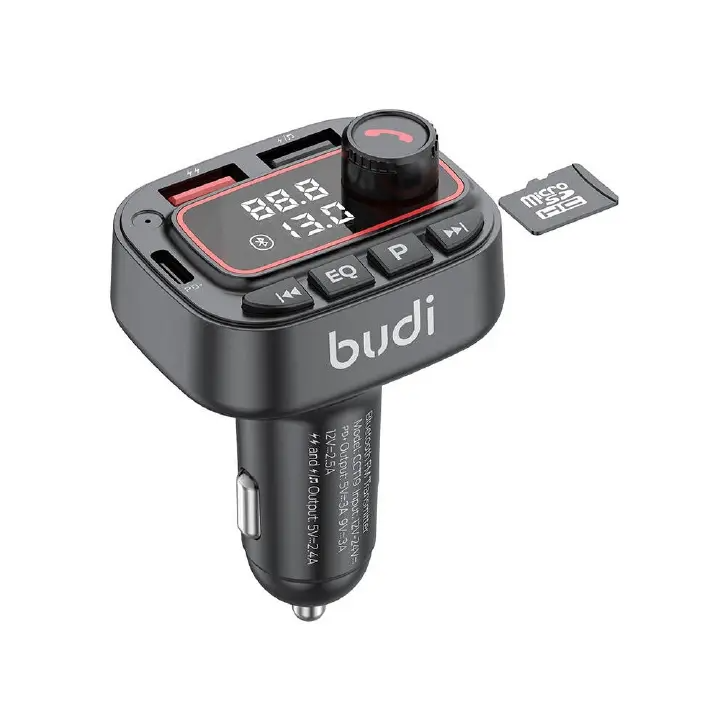 Budi 42W PD&QC3.0 Bluetooth Fm Transtter Car Charger Support: Bluetooth, U drive TFcard With EQ mold