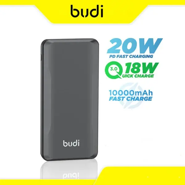 Budi Portable Power Bank 10000mAh, Portable Charger Power Bank with 3 USB Ports, PD Fast Charging USB Power Bank