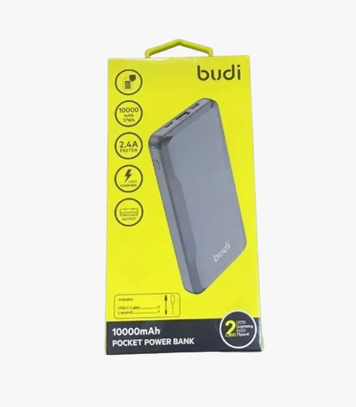 Budi Portable Power Bank 10000mAh, Portable Charger Power Bank with 3 USB Ports, PD Fast Charging USB Power Bank
