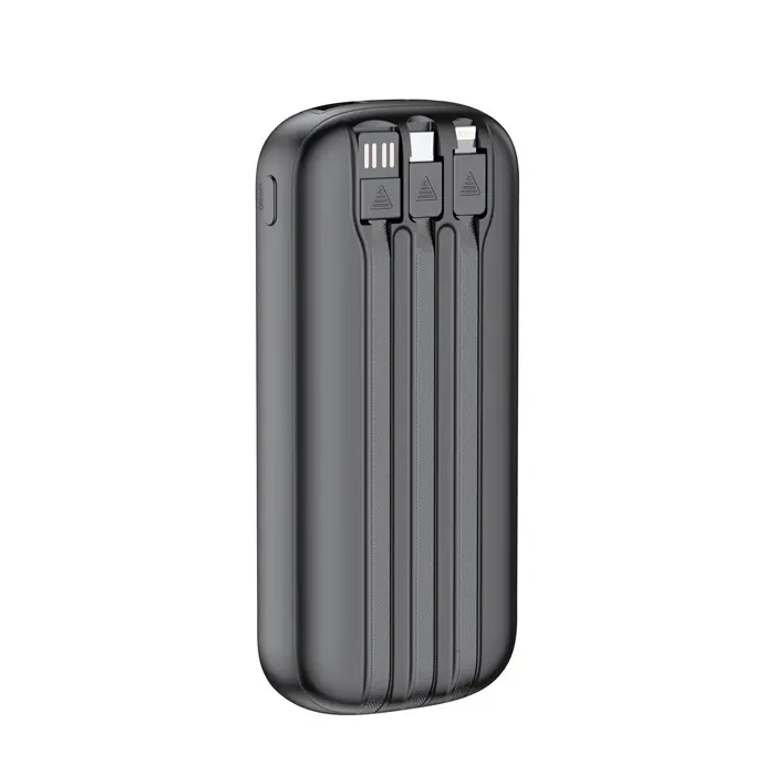 Budi 20000mAh 22.5W PD+QC3.0 Quick Charge Power Bank wit inbuild Cables