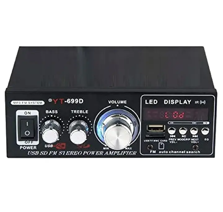 400W 12V 220V Hi-Fi amplifier mini stereo audio amplifier hifi 2-channel amplifier USB/SD MP3 car amplifier with Bluetooth with remote control function
