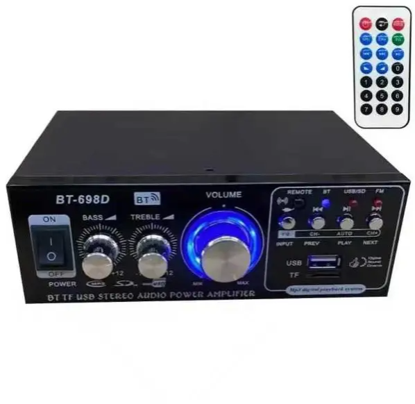 400W 12V 220V Hi-Fi amplifier mini stereo audio amplifier hifi 2-channel amplifier USB/SD MP3 car amplifier with Bluetooth with remote control function
