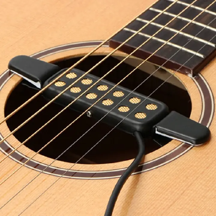 Clip-on Acoustic Electric Guitar Pickup Audio Transducer Amplifier 12 Hole For All Box Guitars