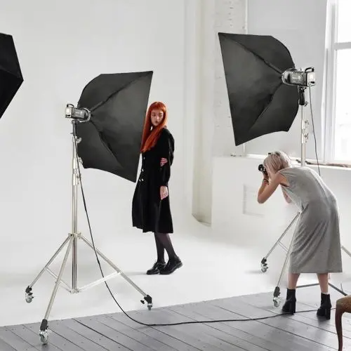 60*90 CM Softbox With 400W LED Bulb Modifier and 2M Strong Stand for Film-Making Video Shoot Flash