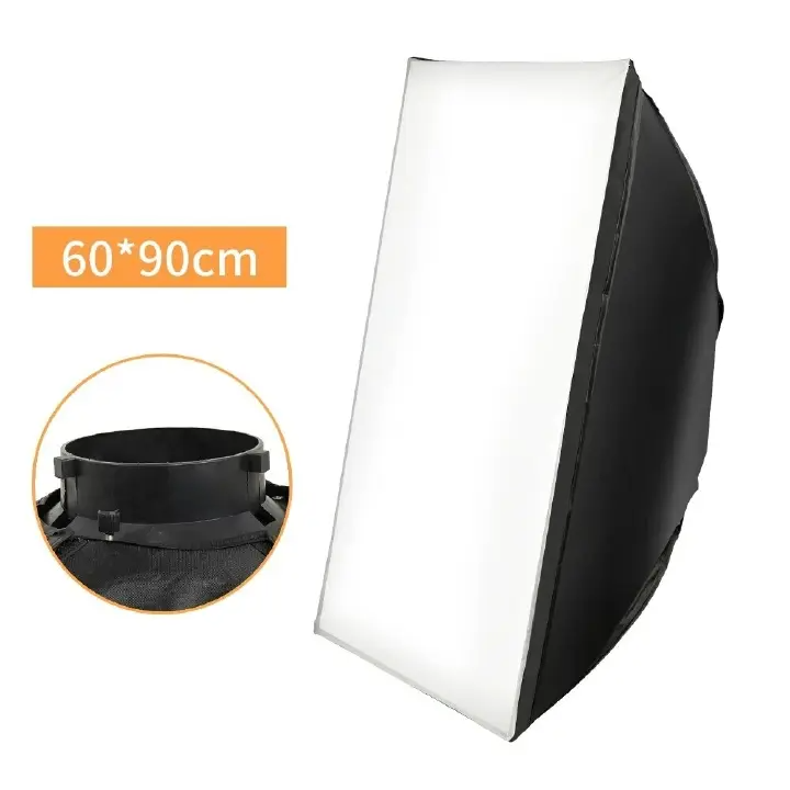 60*90 CM Softbox With 400W LED Bulb Modifier and 2M Strong Stand for Film-Making Video Shoot Flash